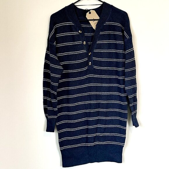 NWT Prana Milani Henley Dress in Nautical Stripe - Size Small - Picture 2 of 9